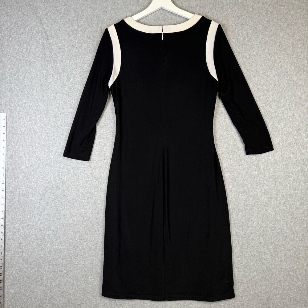 Lauren Ralph Lauren Dress Women's 6 Black 3/4 Sleeve A Line Knee Length Dress - Picture 7 of 8